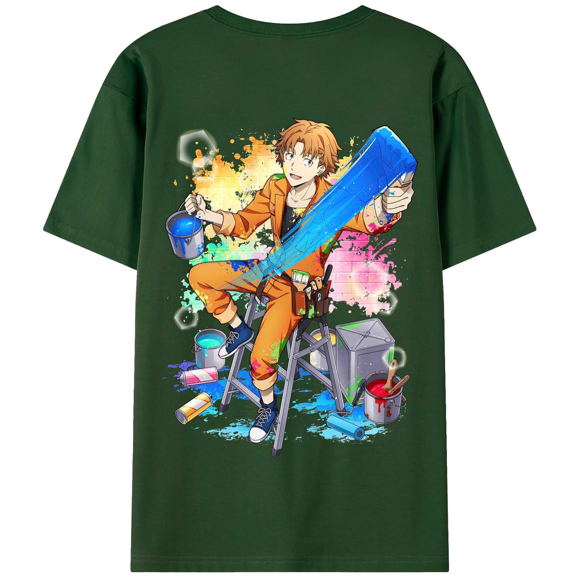 （画像用） 文豪ストレイドッグス Bungo Stray Dogs 綿100％半袖Tシャツ（背面プリント）